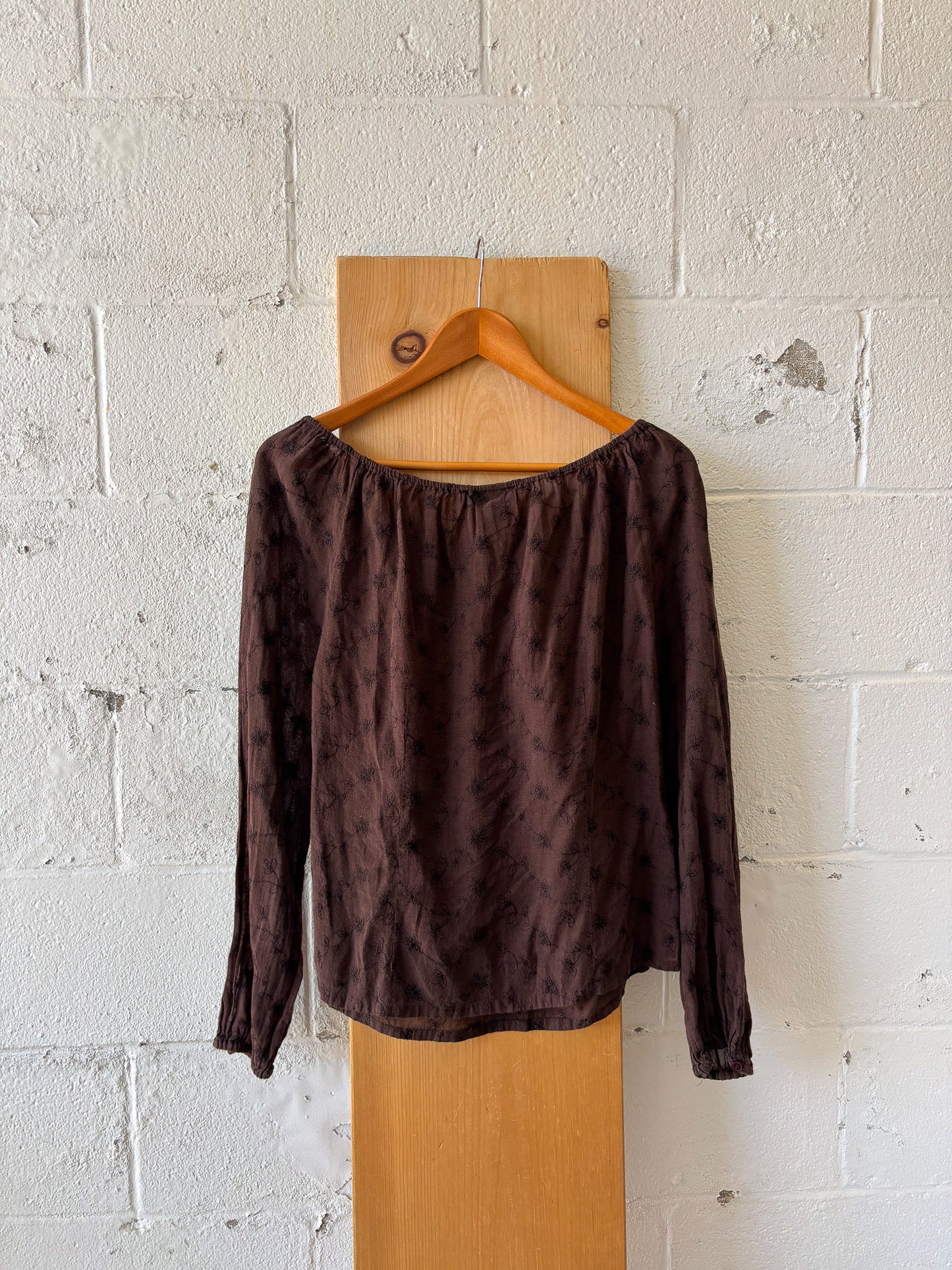 Brown Floral Blouse : M/L
