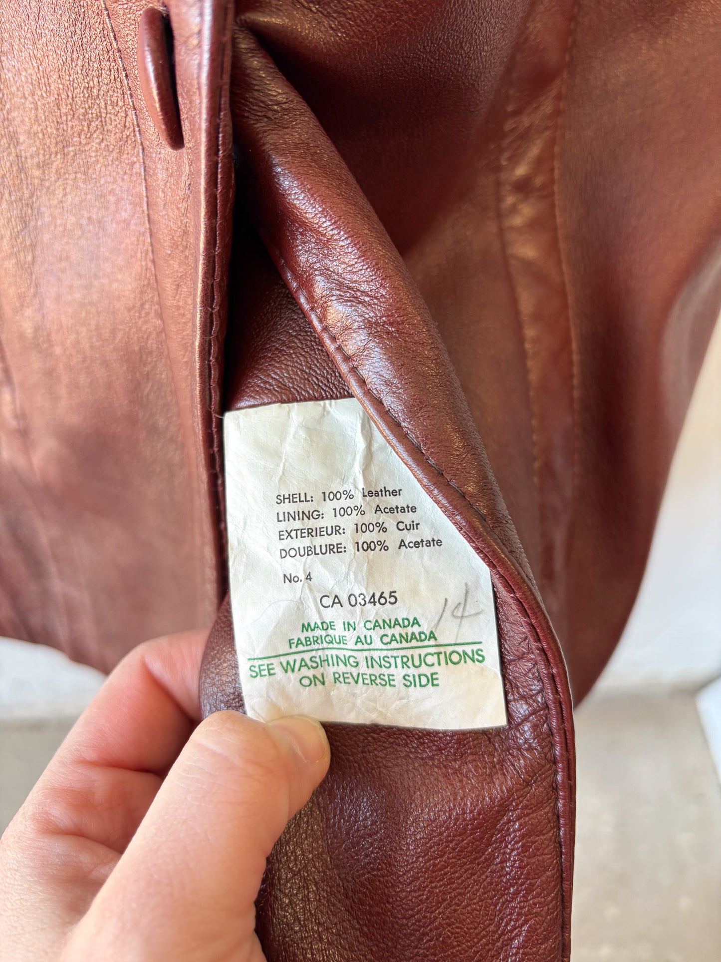 Vtg Brown Leather Trench : 16