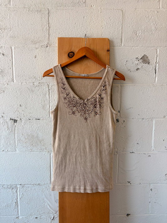 Beaded Ribbed Tank : XL