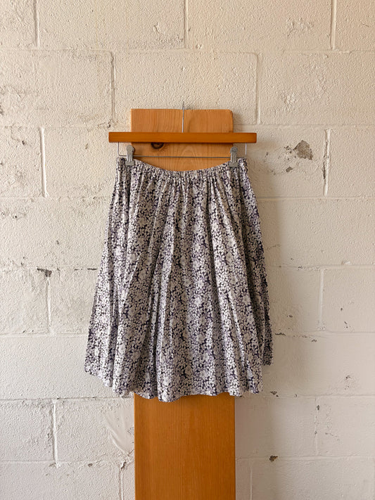 Handmade Purple Floral Skirt : S/M