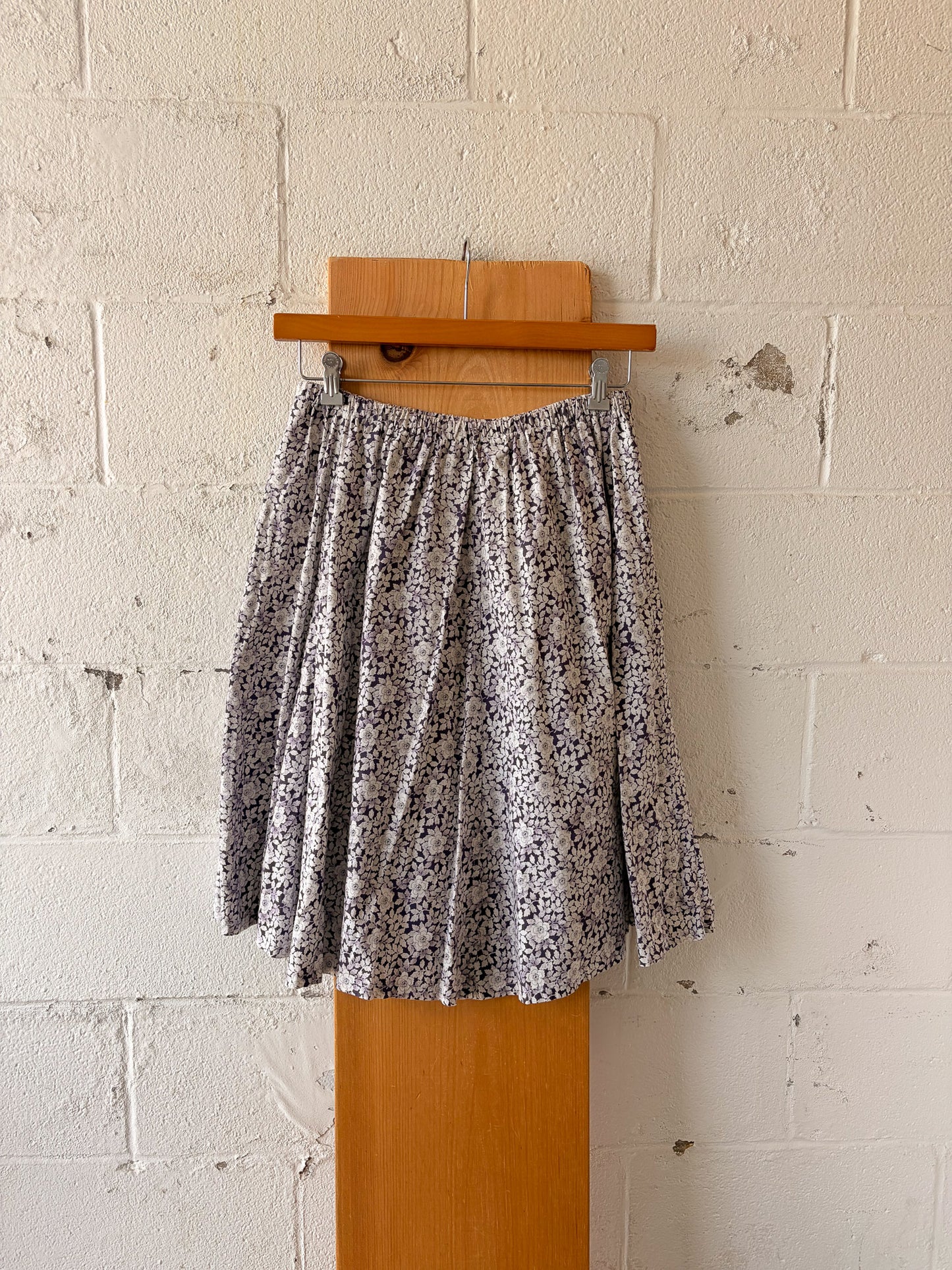 Handmade Purple Floral Skirt : S/M