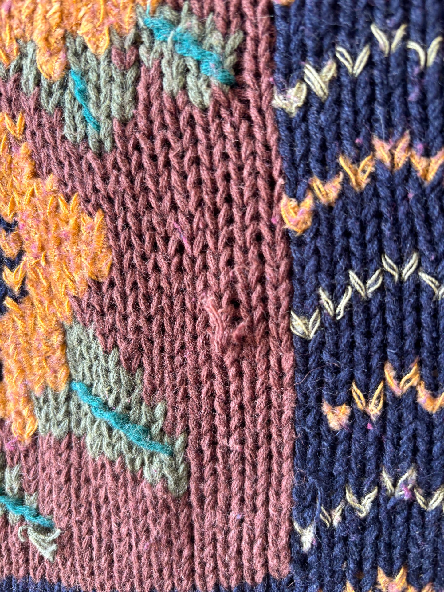 Floral Paisley Patchwork Sweater : XL