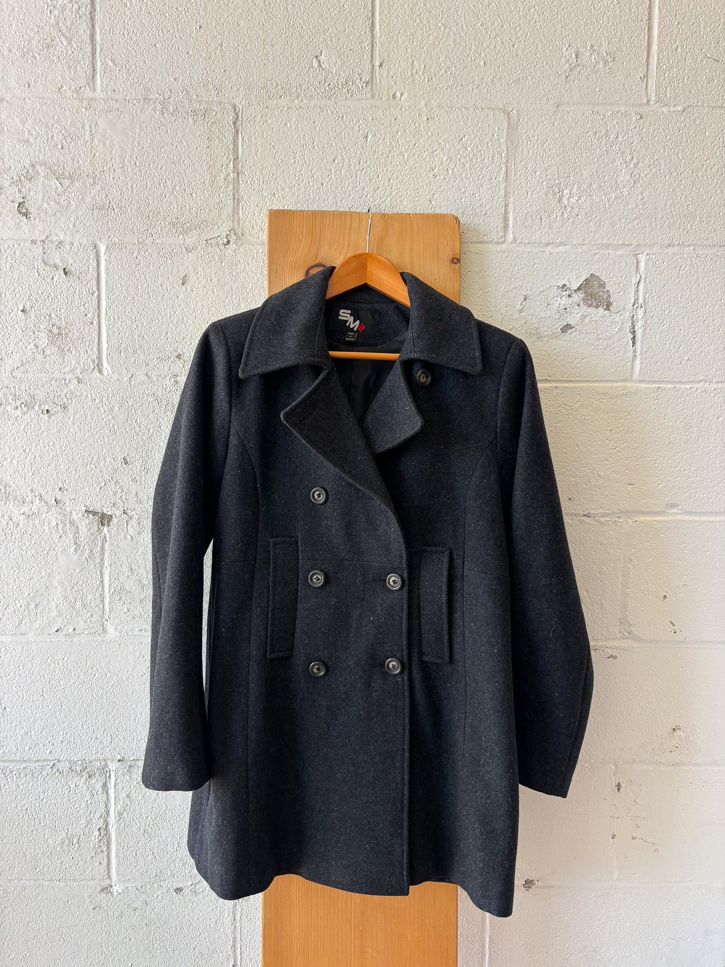 Dark Gray Wool Peacoat : S