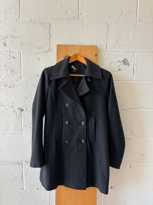 Dark Gray Wool Peacoat : S