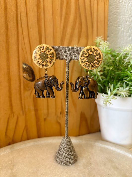Bronze Elephant Earrings