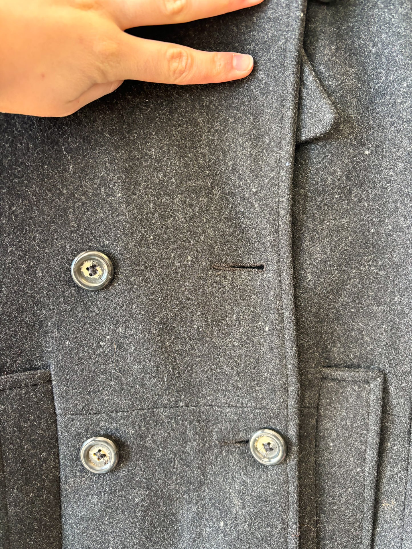 Dark Gray Wool Peacoat : S