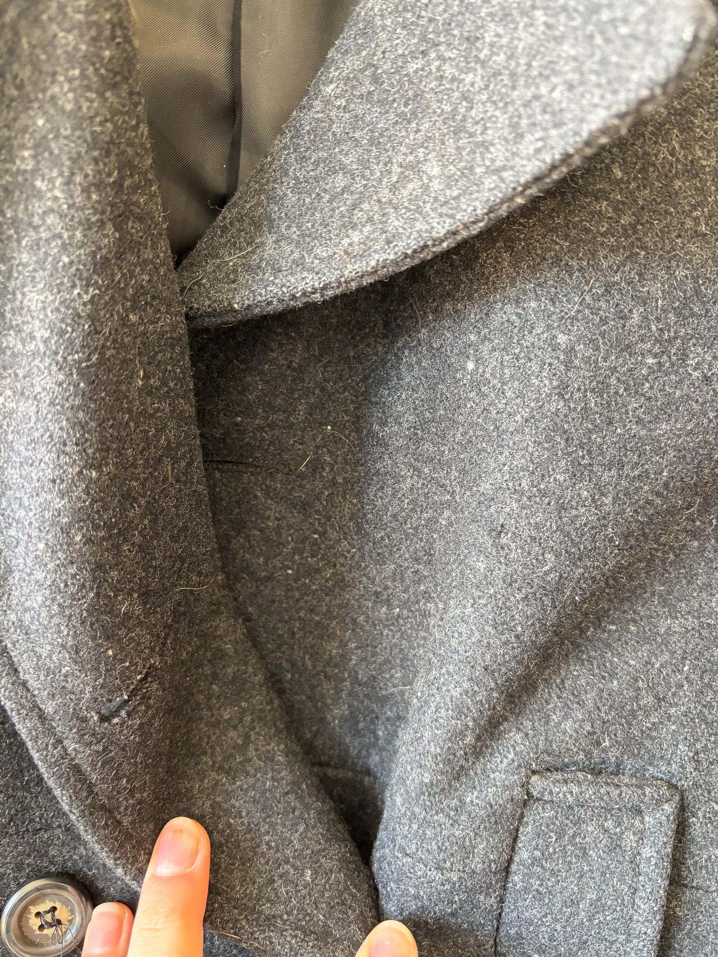 Dark Gray Wool Peacoat : S