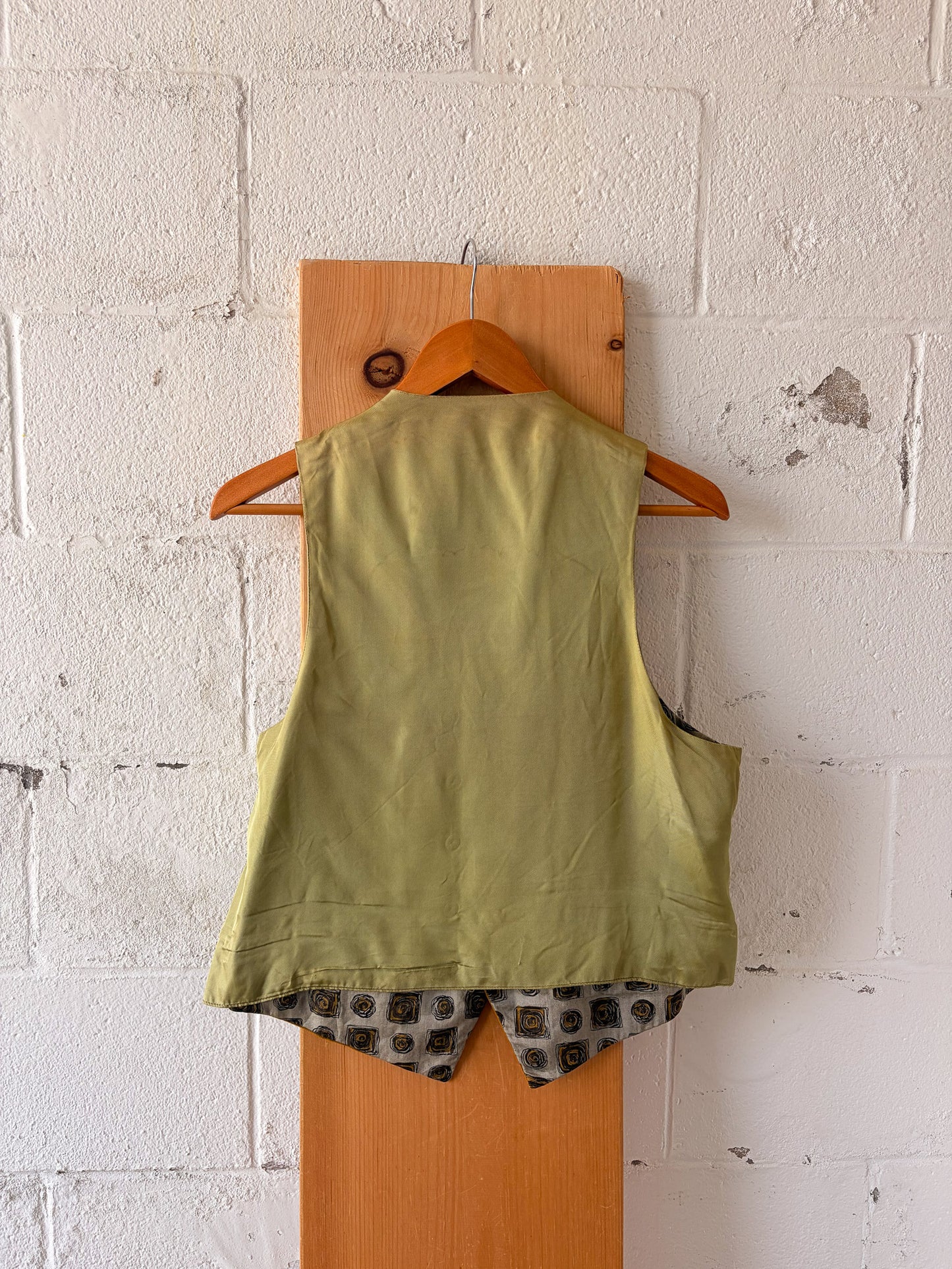 Vtg Reversible Green Patterned Vest : 40