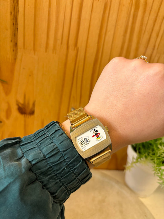 Vtg 1962 Swiss Made Gold Mickey Watch (as is)