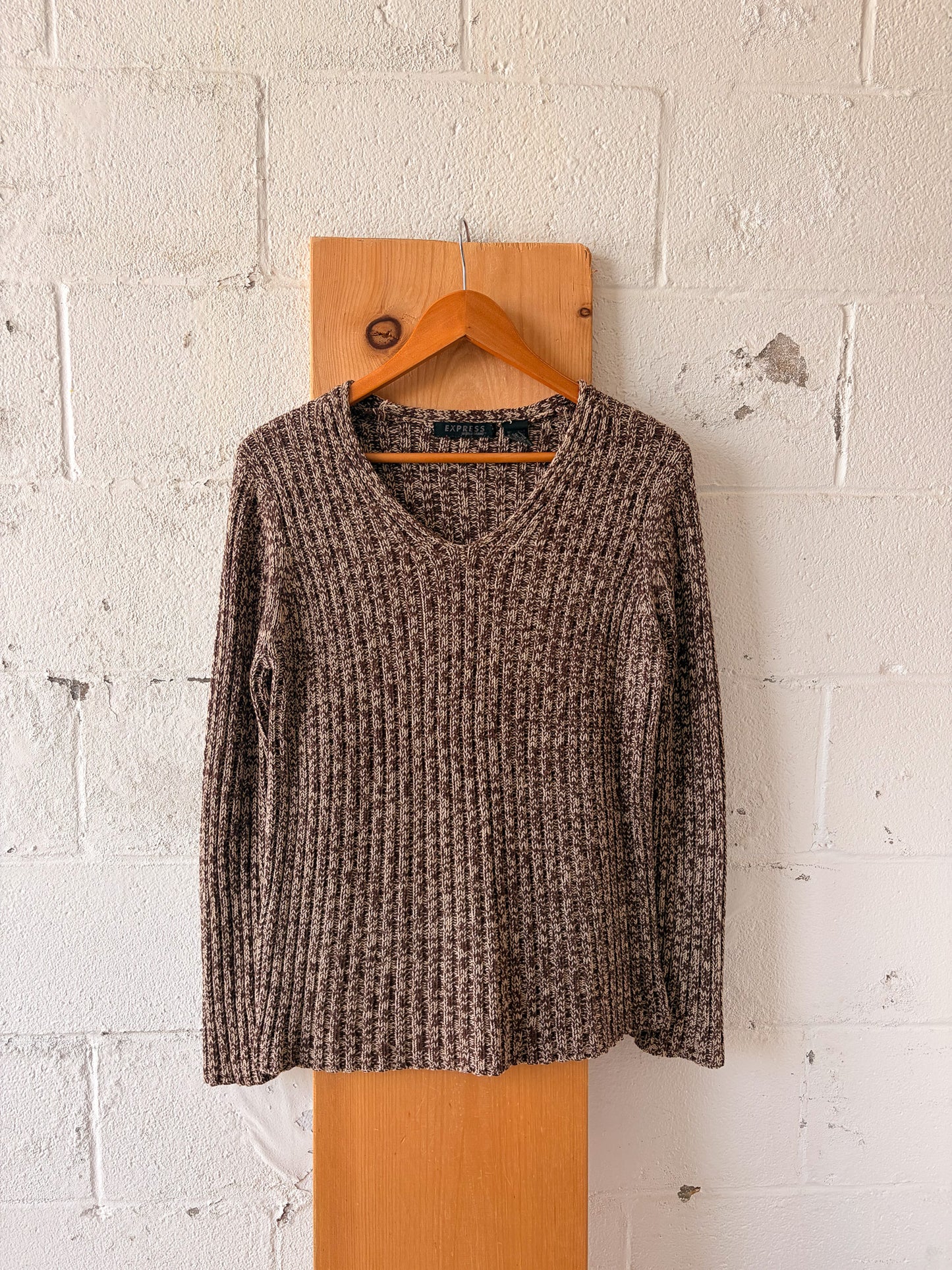 Speckled Brown Knit Sweater : M