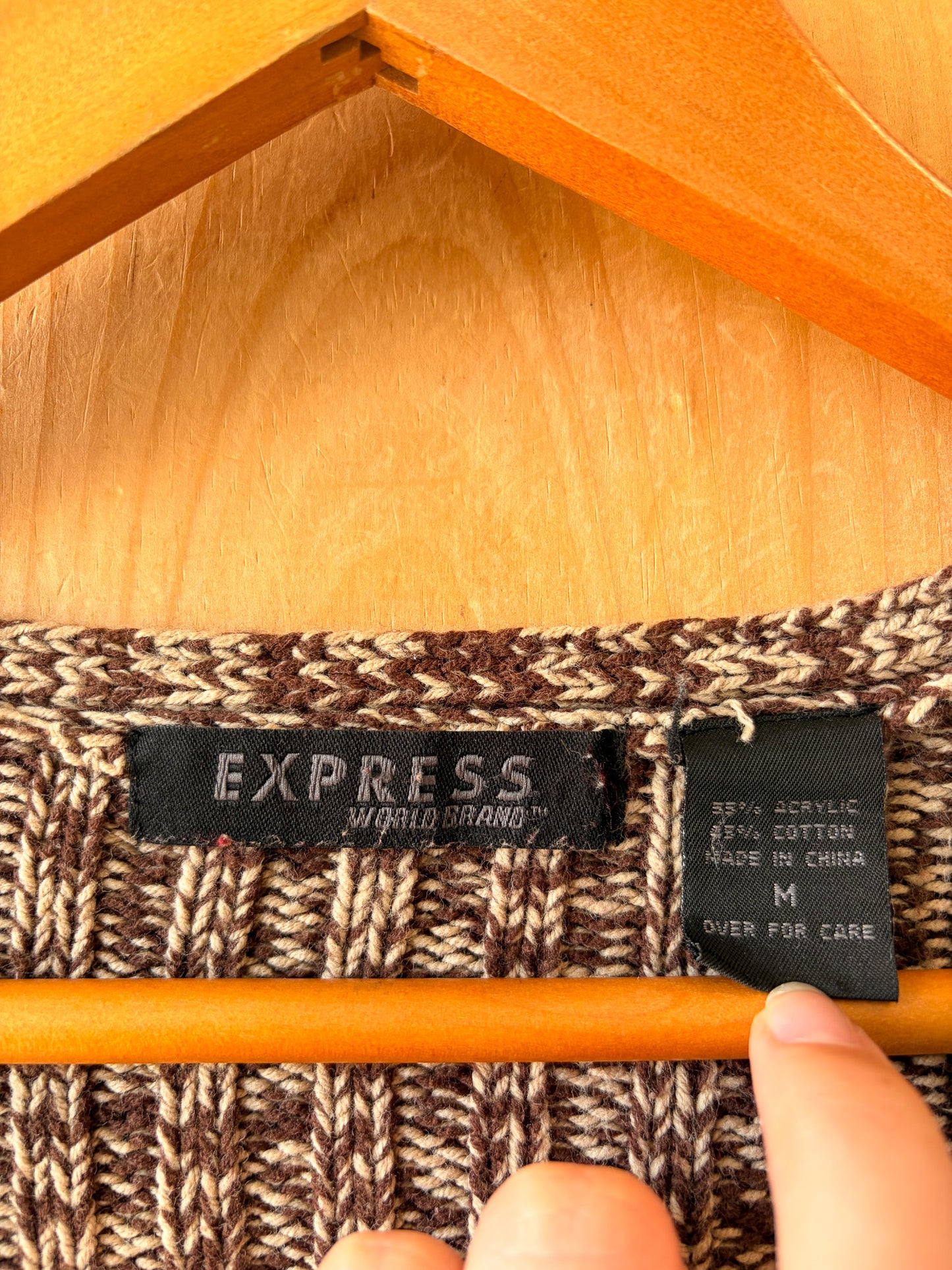 Speckled Brown Knit Sweater : M