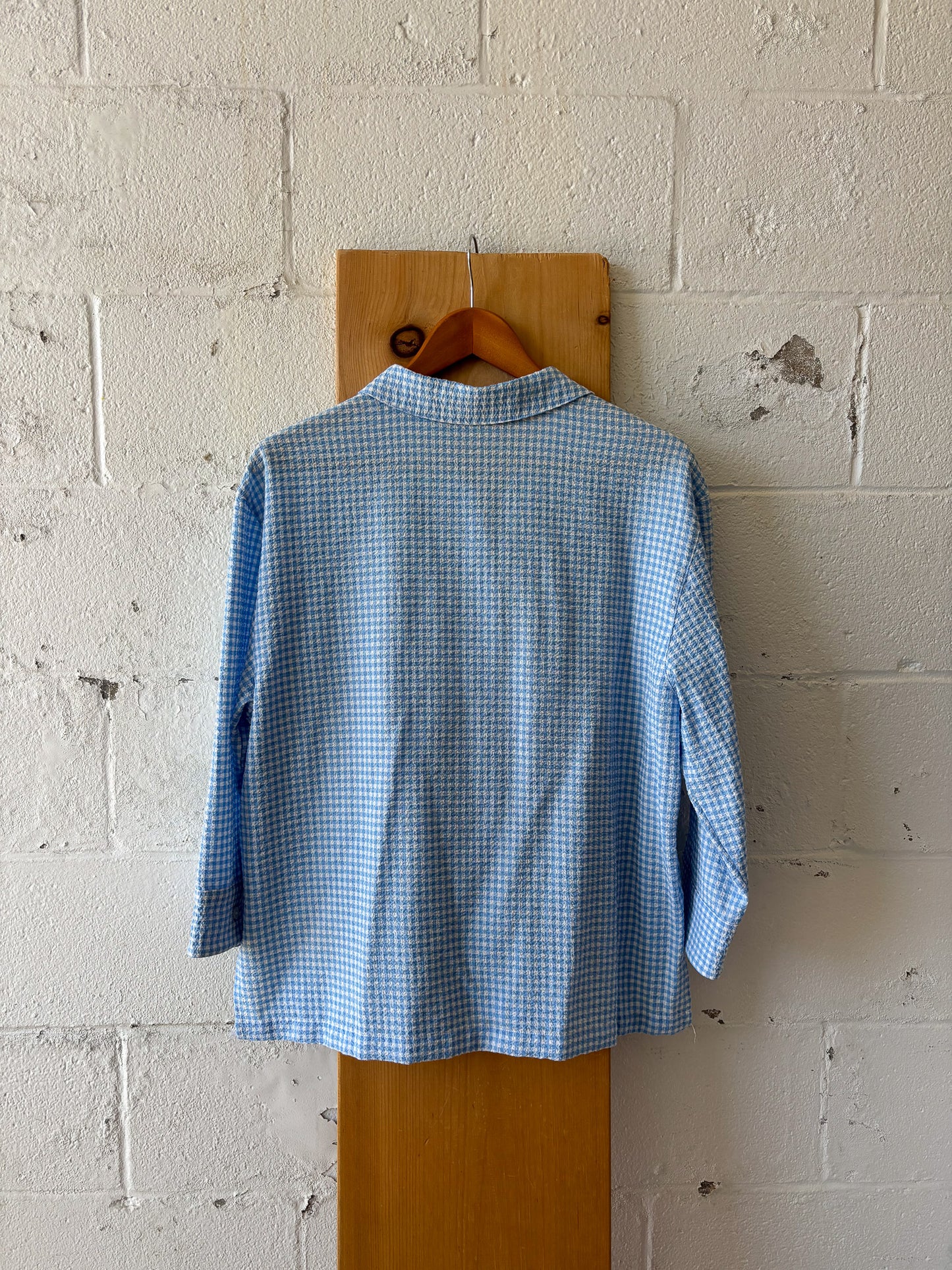 Blue Gingham Button Up : L