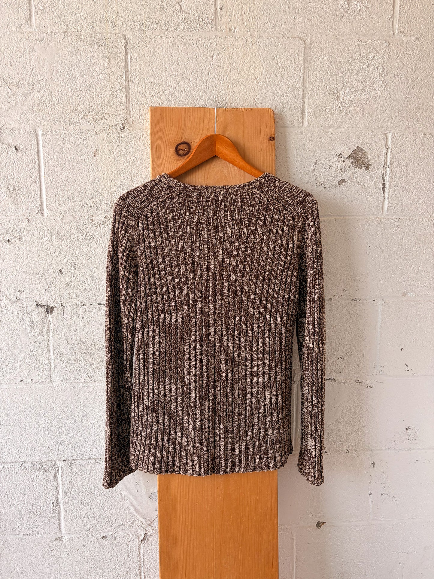 Speckled Brown Knit Sweater : M