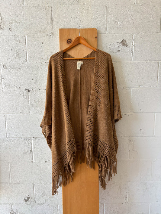 Brown Knit Shawl : OS