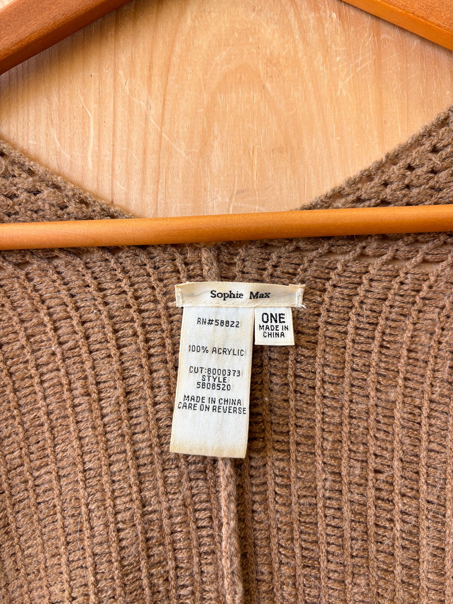 Brown Knit Shawl : OS