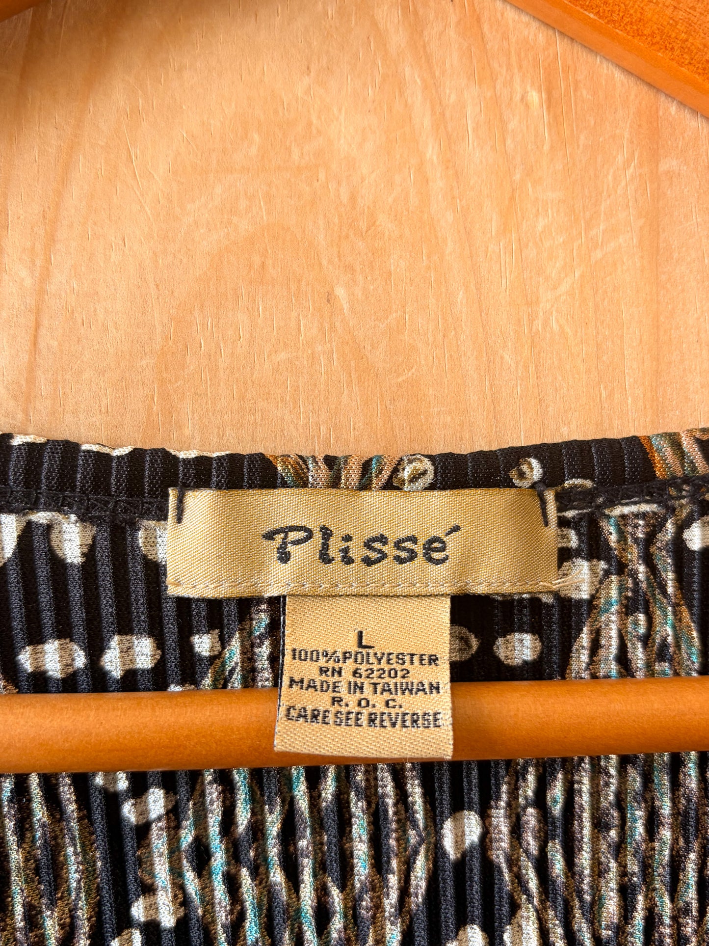 Vtg Patterned Pleated Cardigan : L