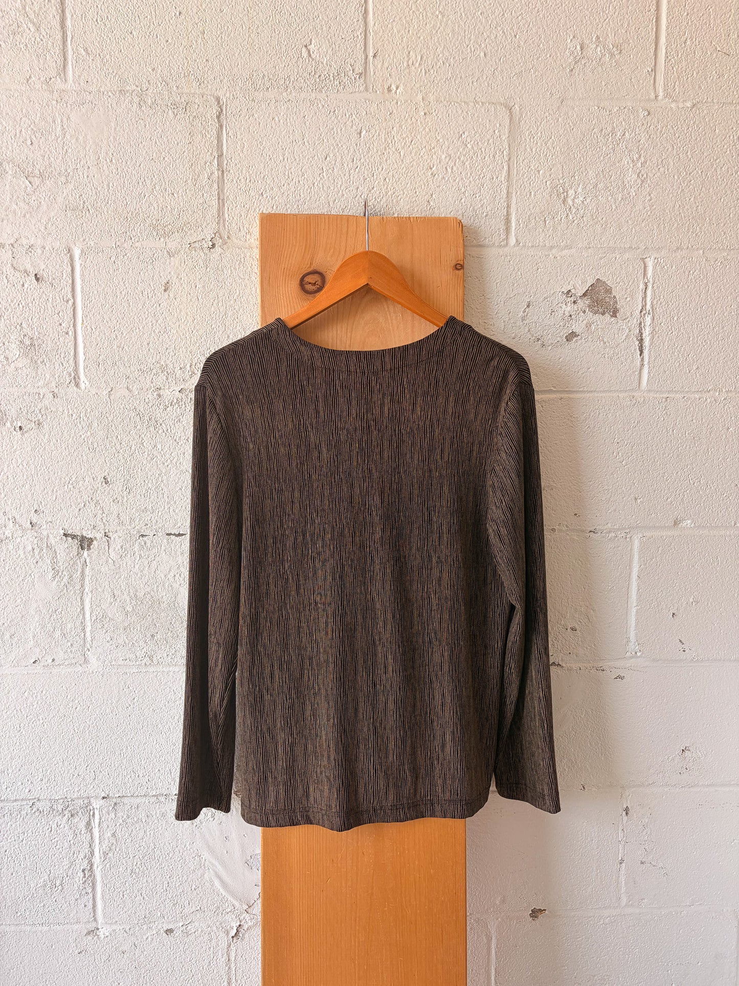 Two Tone Brown Patterned Cardigan : L