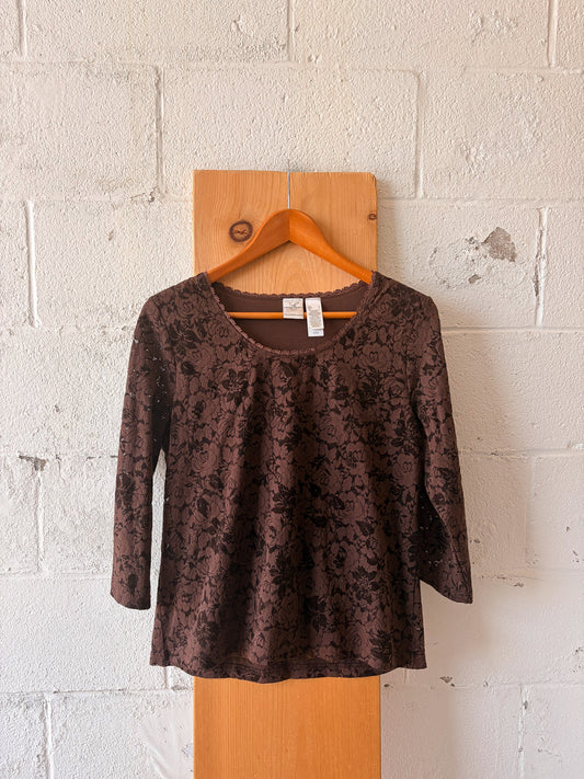 Brown Lace Top : L