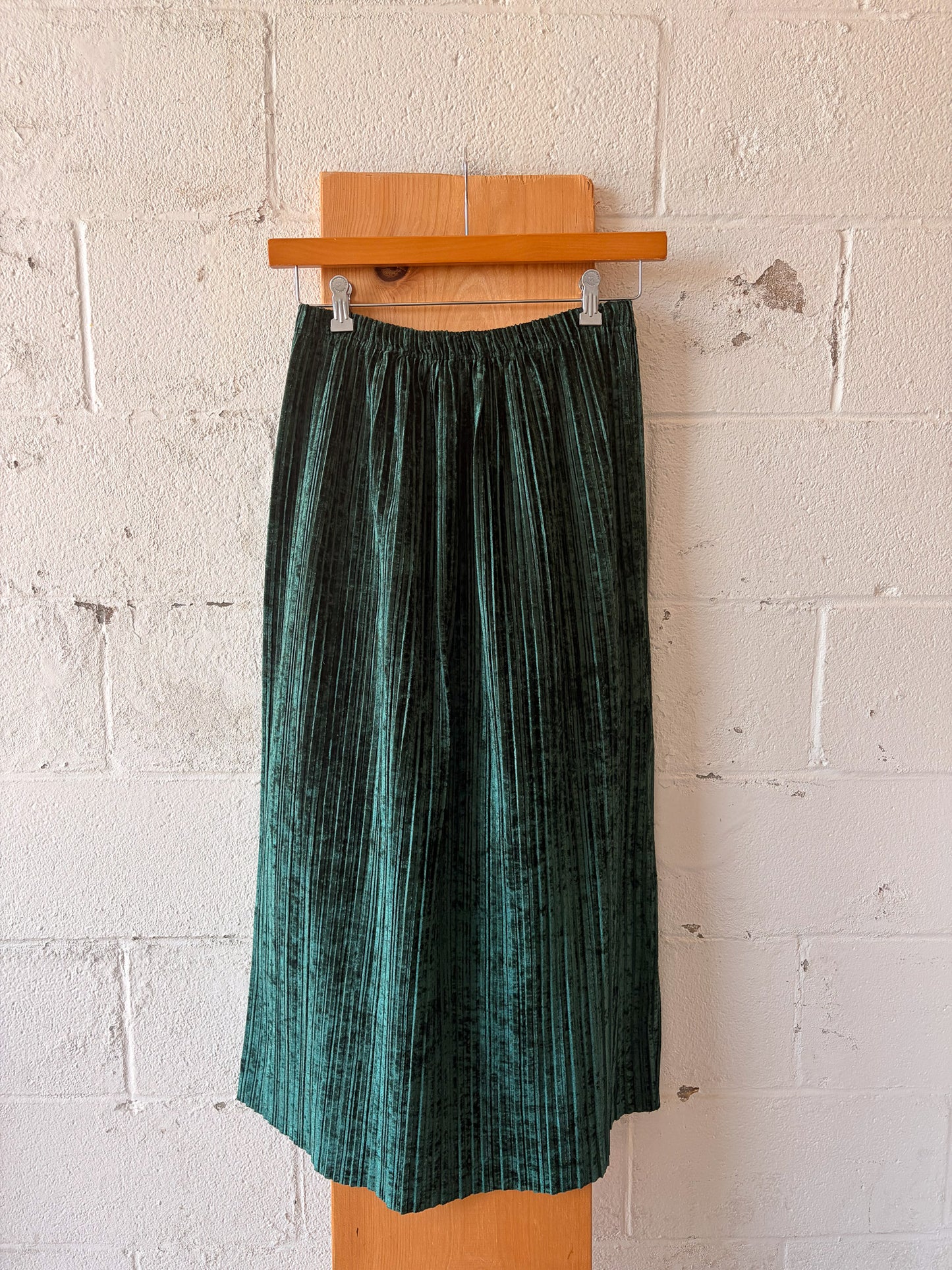 Green Velvet Skirt : S