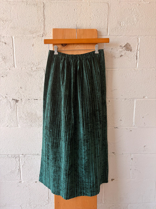 Green Velvet Skirt : S