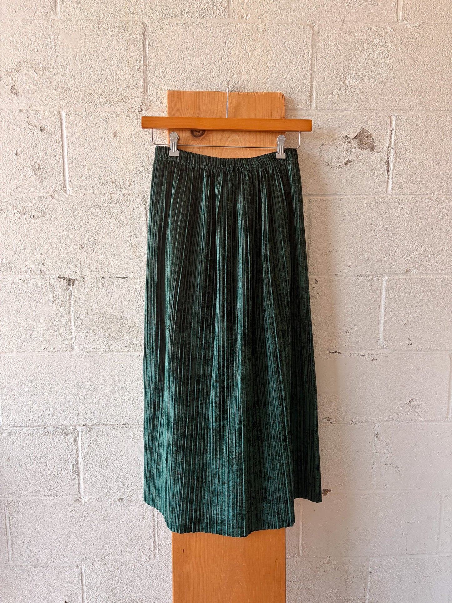 Green Velvet Skirt : S