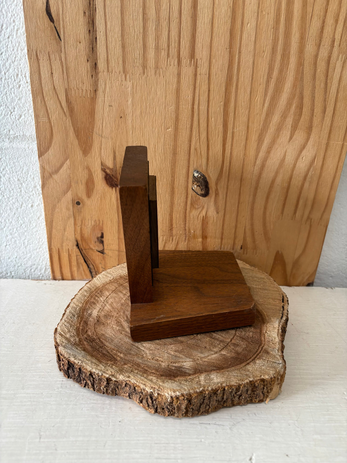 Vtg Wooden ‘A’ Bookend