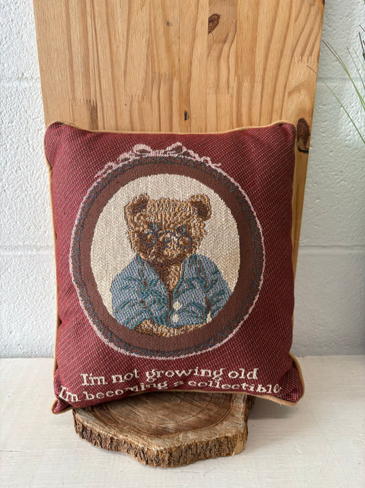 Vtg Teddy Bear Pillow