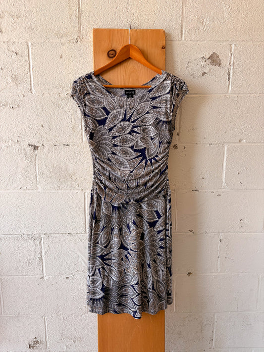 Botanical Patterned Cap Sleeve Dress : 6P