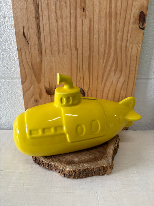 Ceramic Yellow Submarine Piggy Bank (Local Pickup Only)