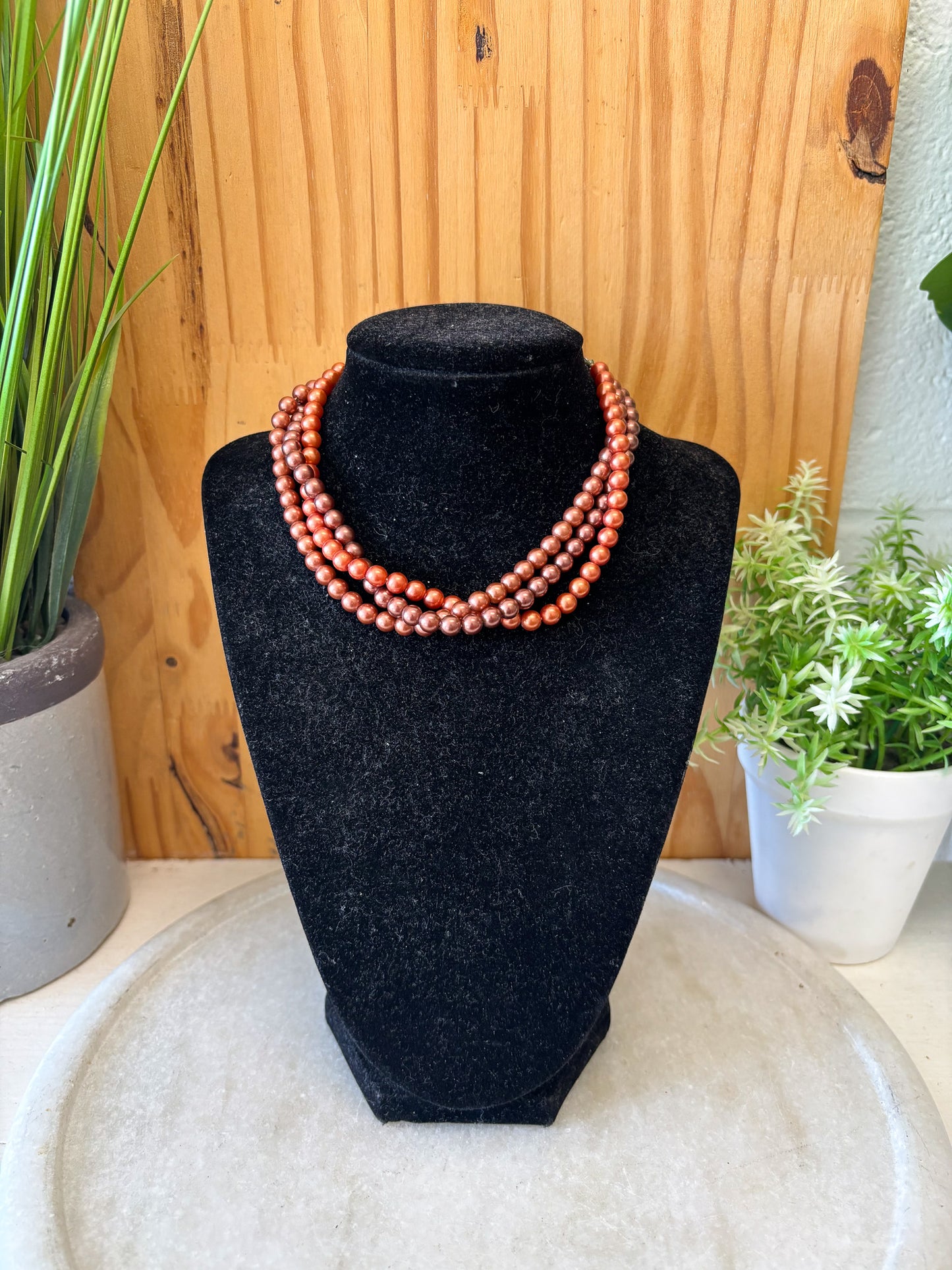 Vtg Layered Beaded Choker
