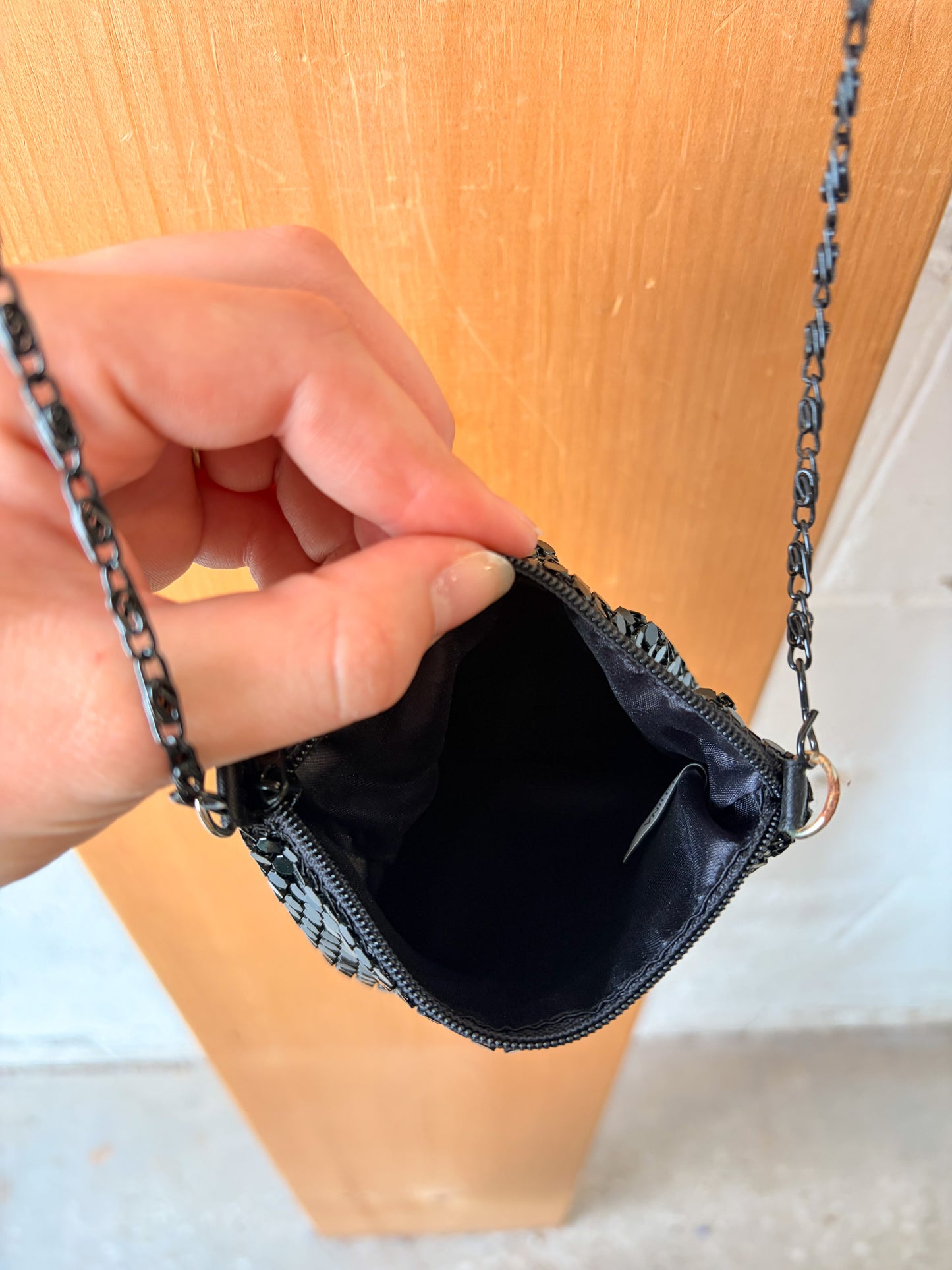 Black Metallic Mesh Coin Purse