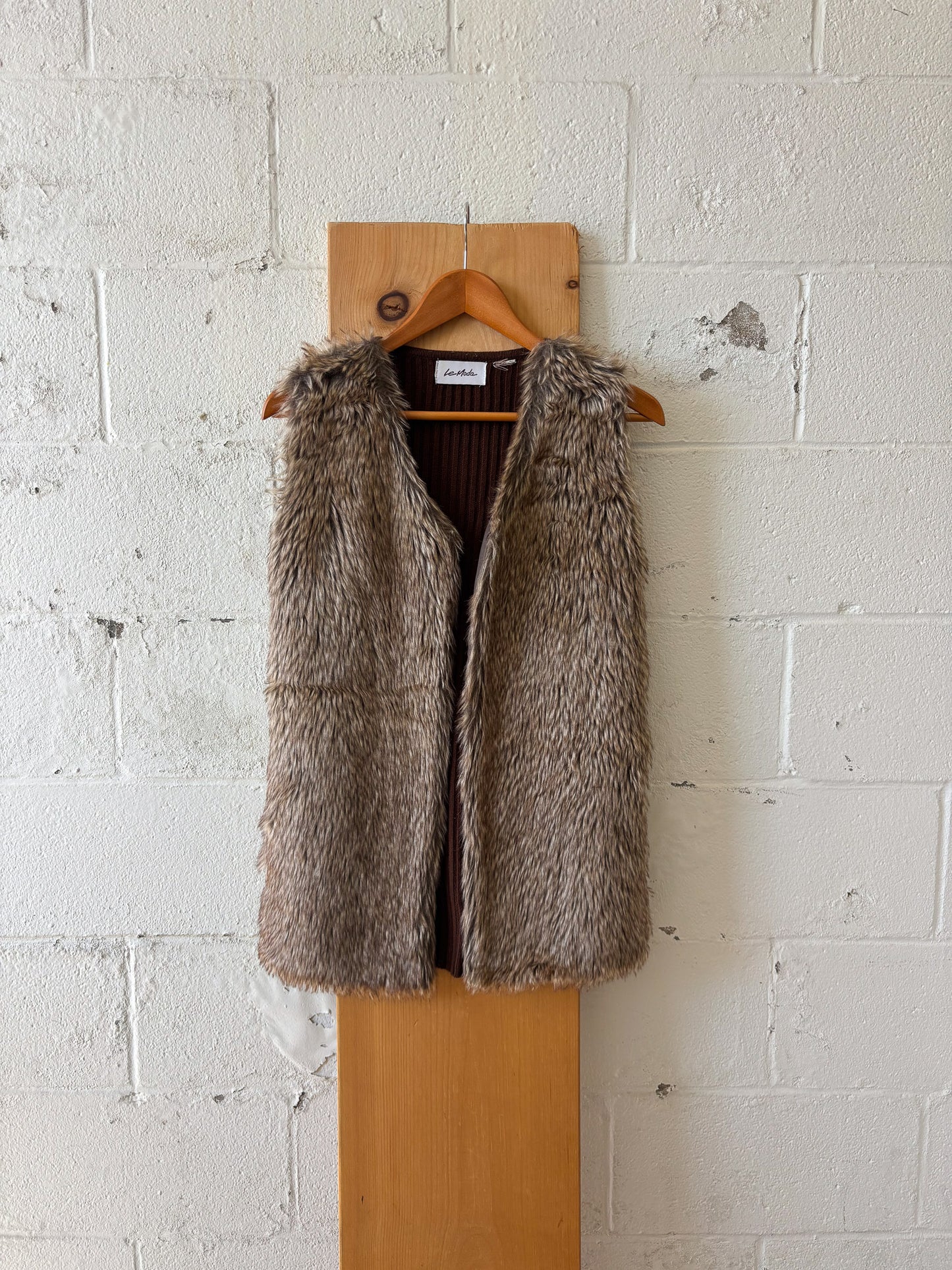 Faux Fur Sweater Vest : M/L