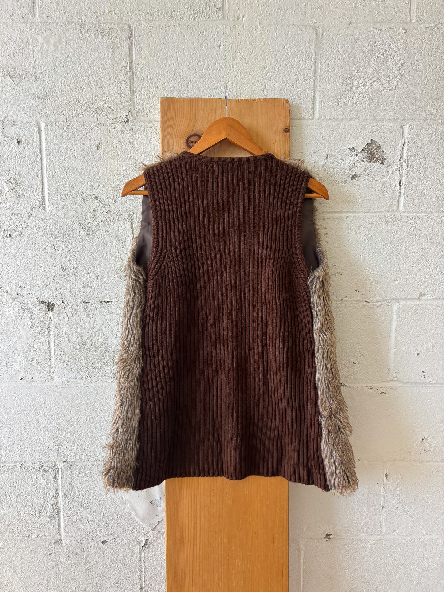Faux Fur Sweater Vest : M/L