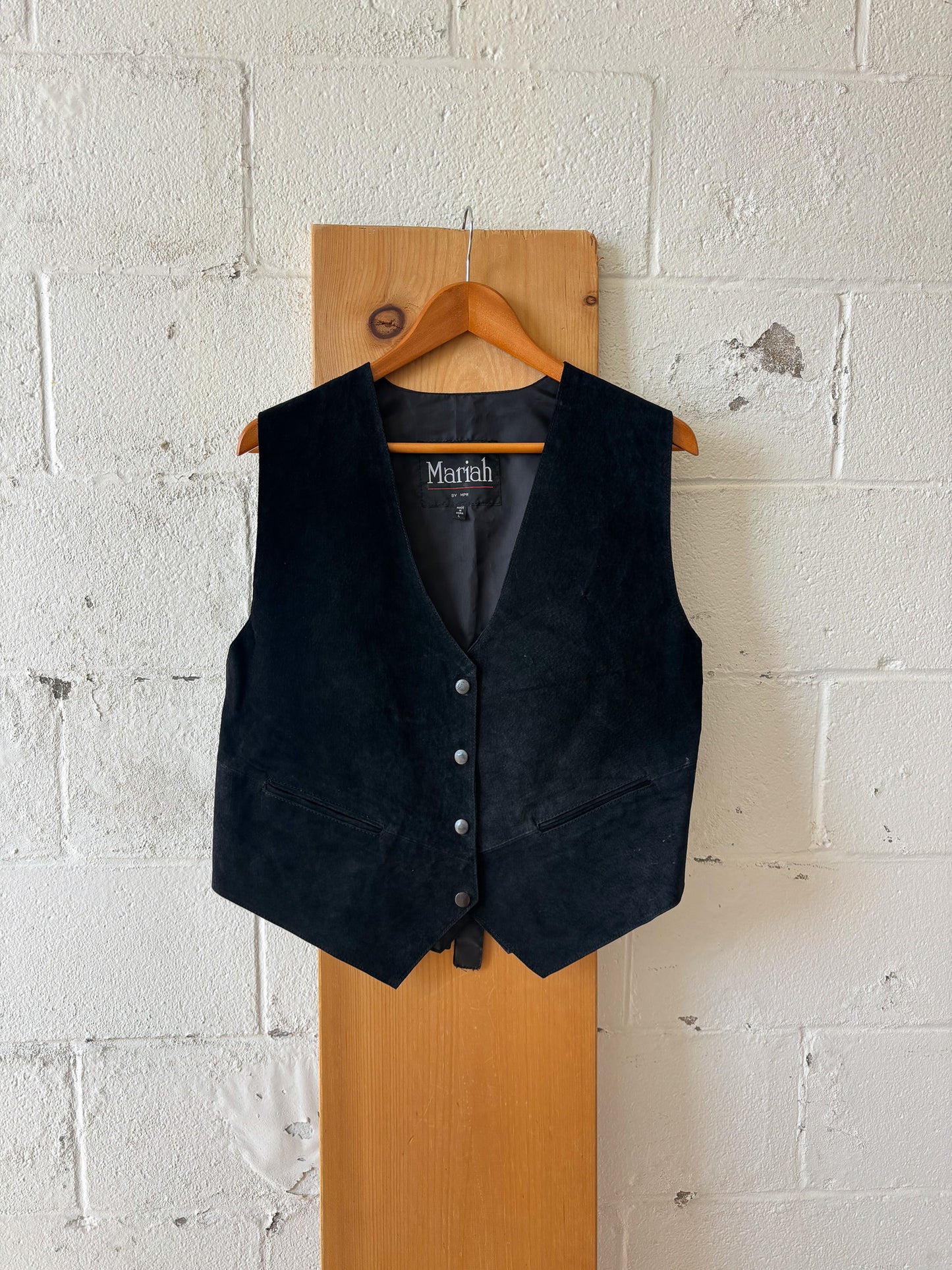 Black Suede Vest : L