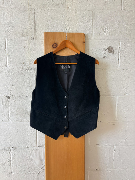 Black Suede Vest : L
