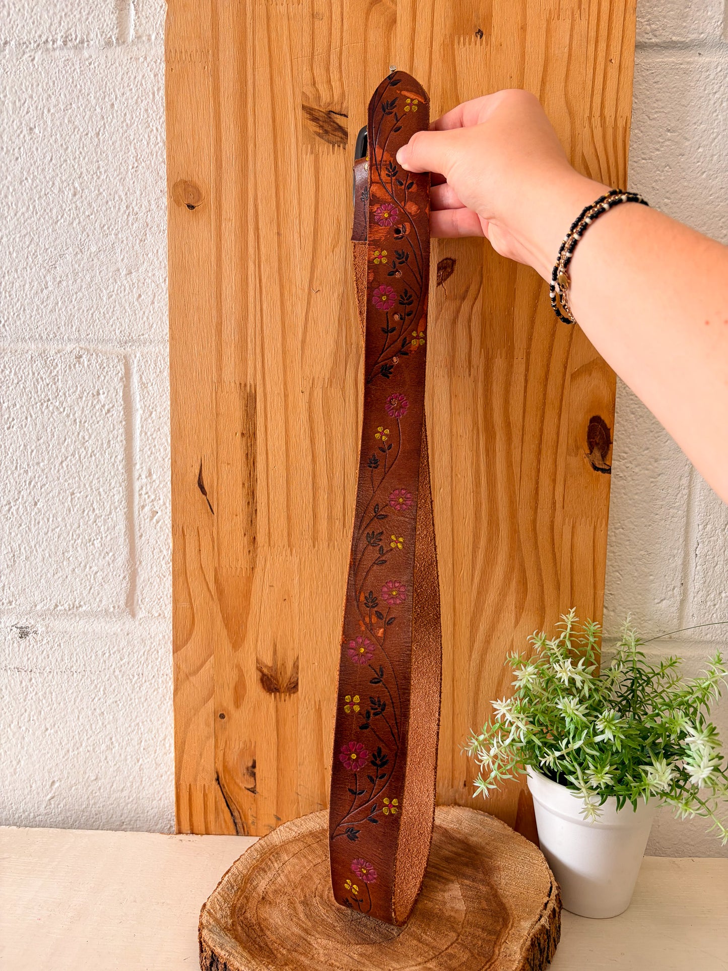 Floral Leather Belt : M