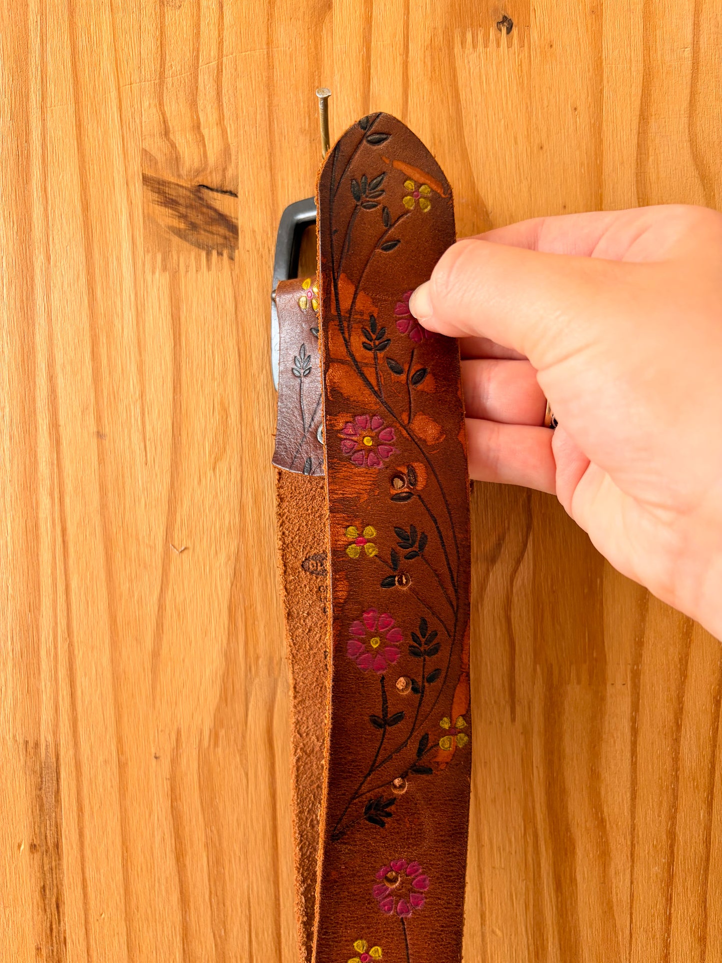 Floral Leather Belt : M