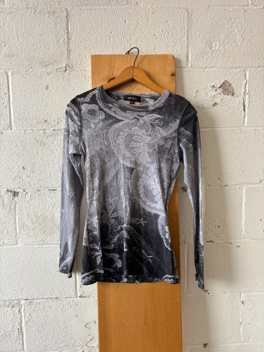 Gray Micro Mesh Top : M