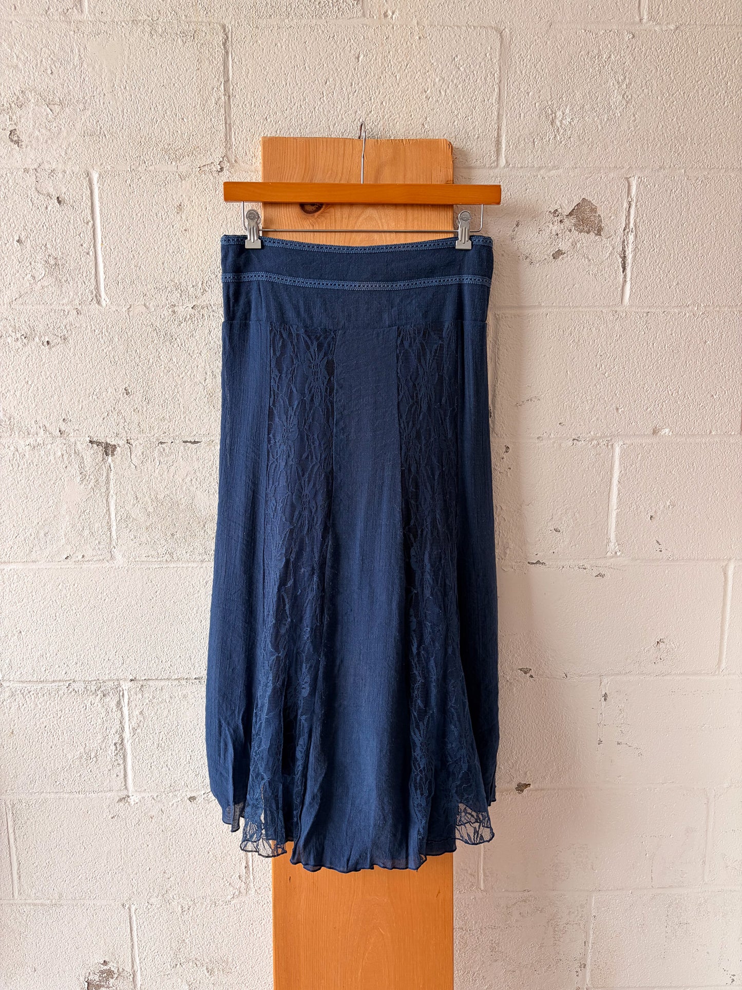 Blue Lace Panel Skirt : XL