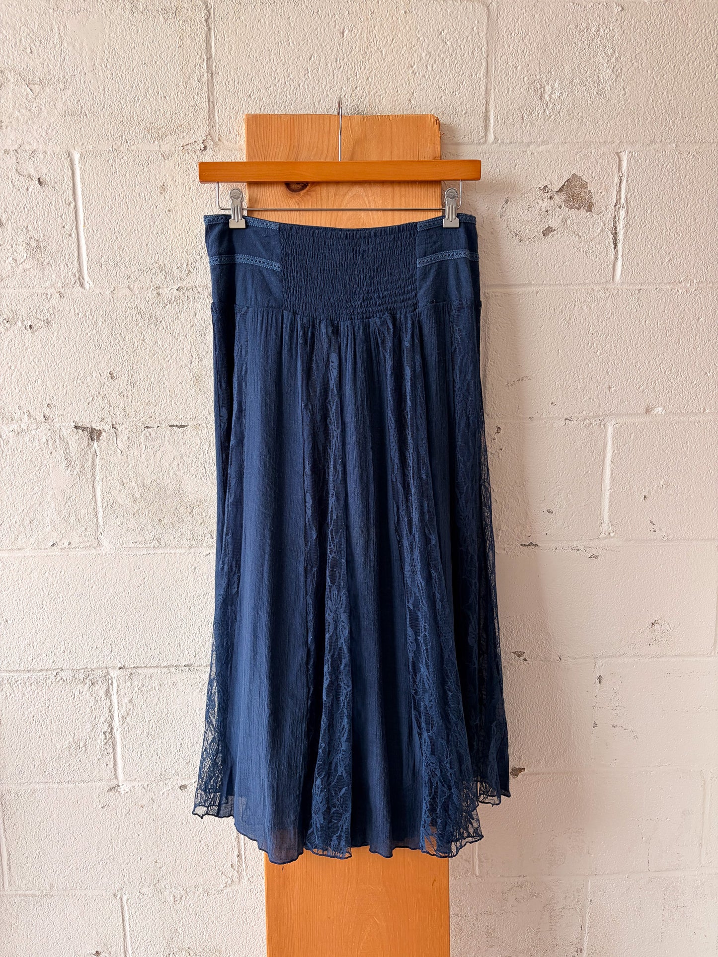 Blue Lace Panel Skirt : XL