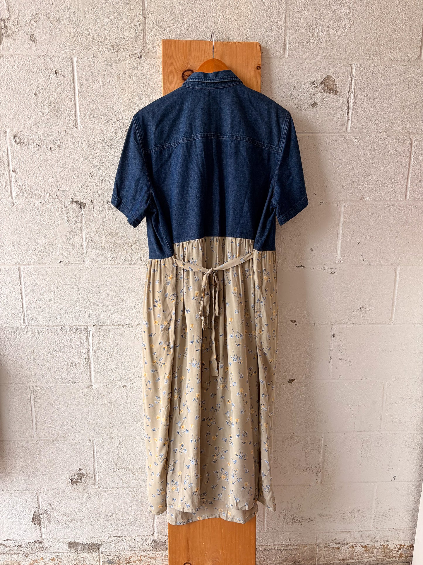 Denim & Floral Dress : 2X