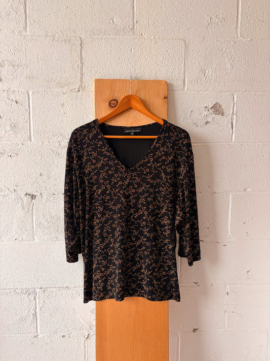 Neutral Floral Top : 3X