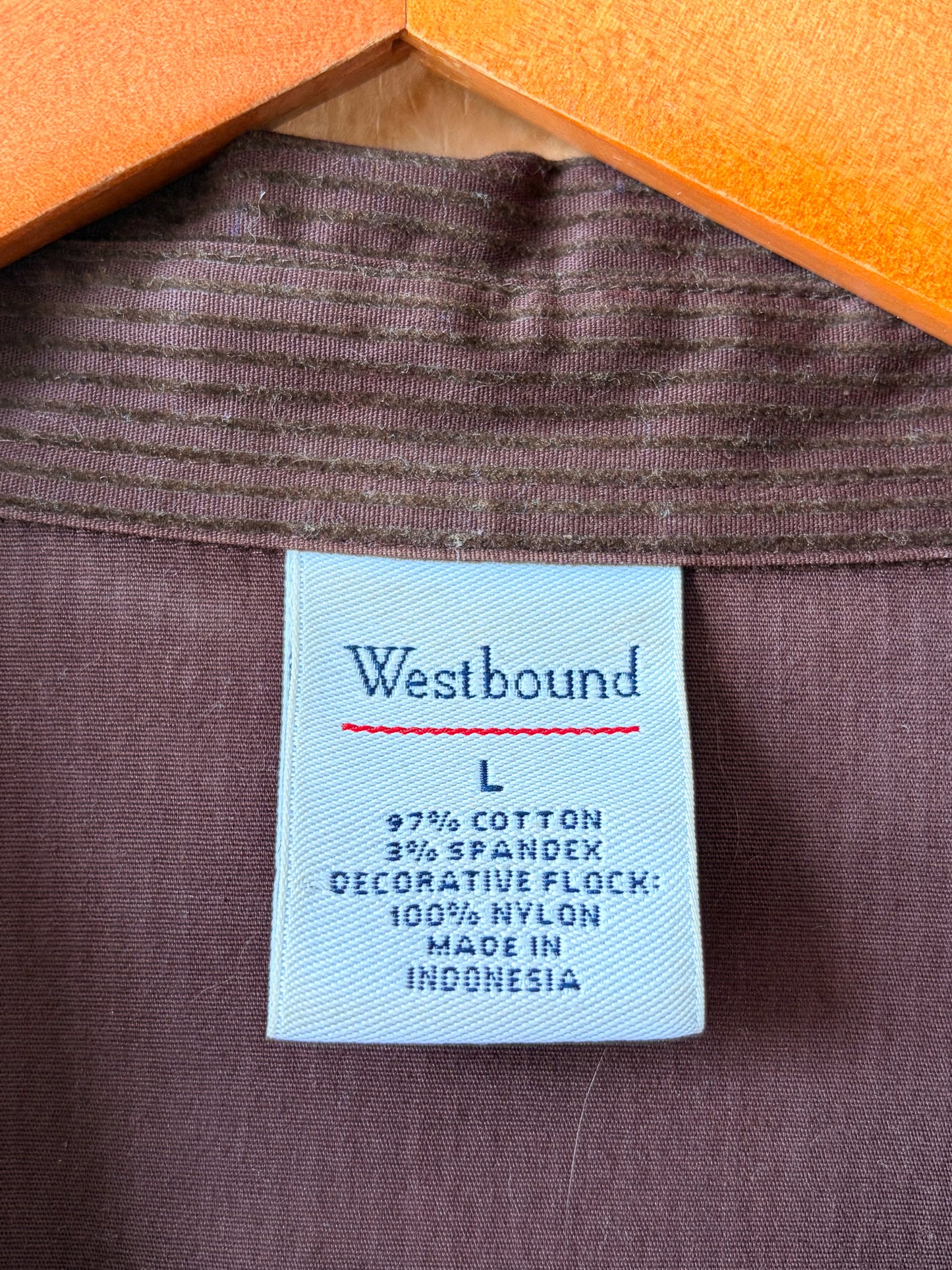 Brown Ruffled Corduroy Blouse : L