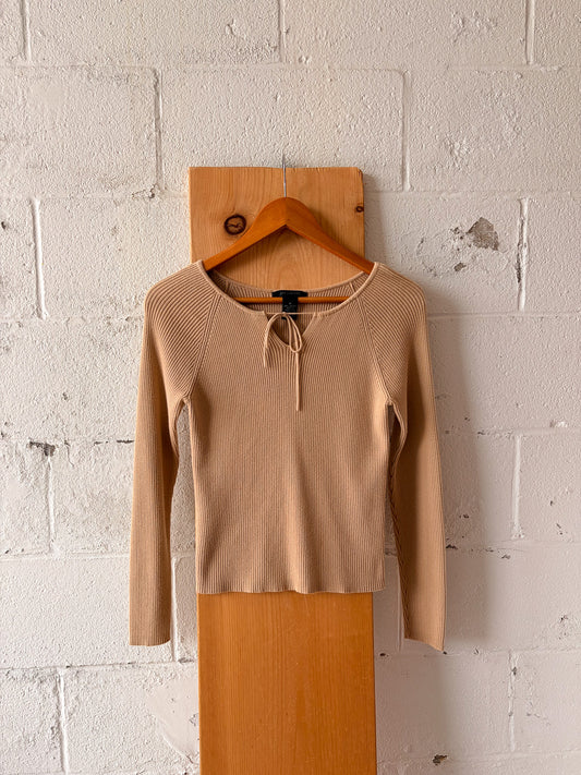 Ribbed Front Tie Top : M