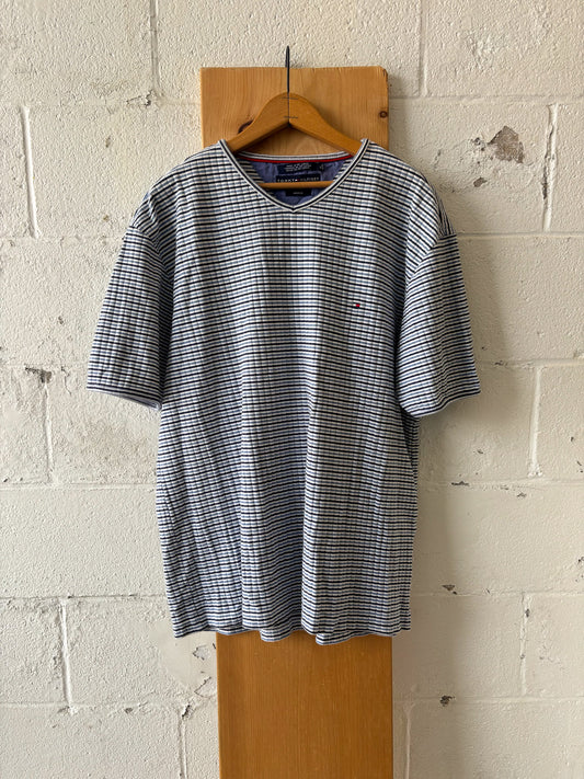 Striped Blue Tommy Hilfiger Tee : XL