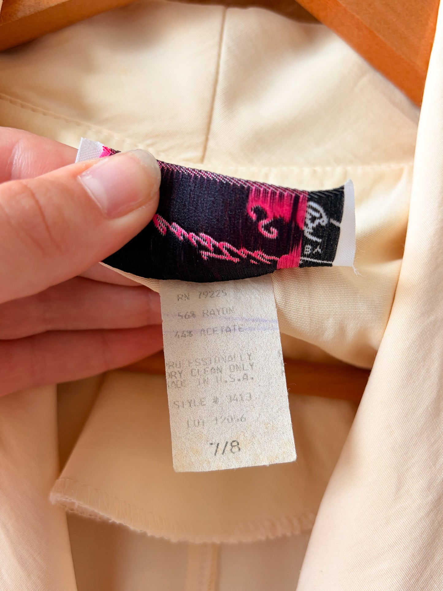 Vtg Ivory Button Down Dress : 7/8