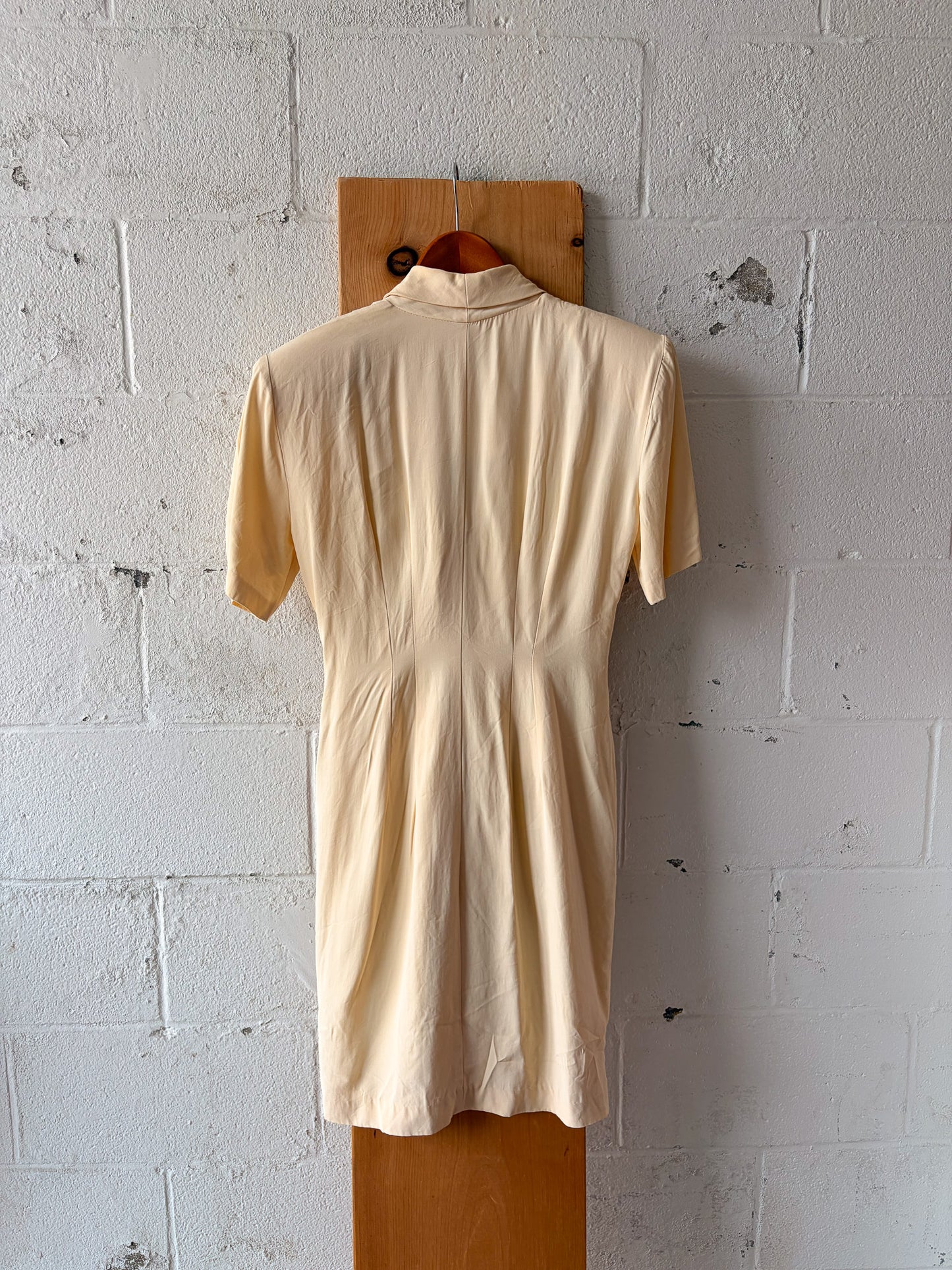 Vtg Ivory Button Down Dress : 7/8