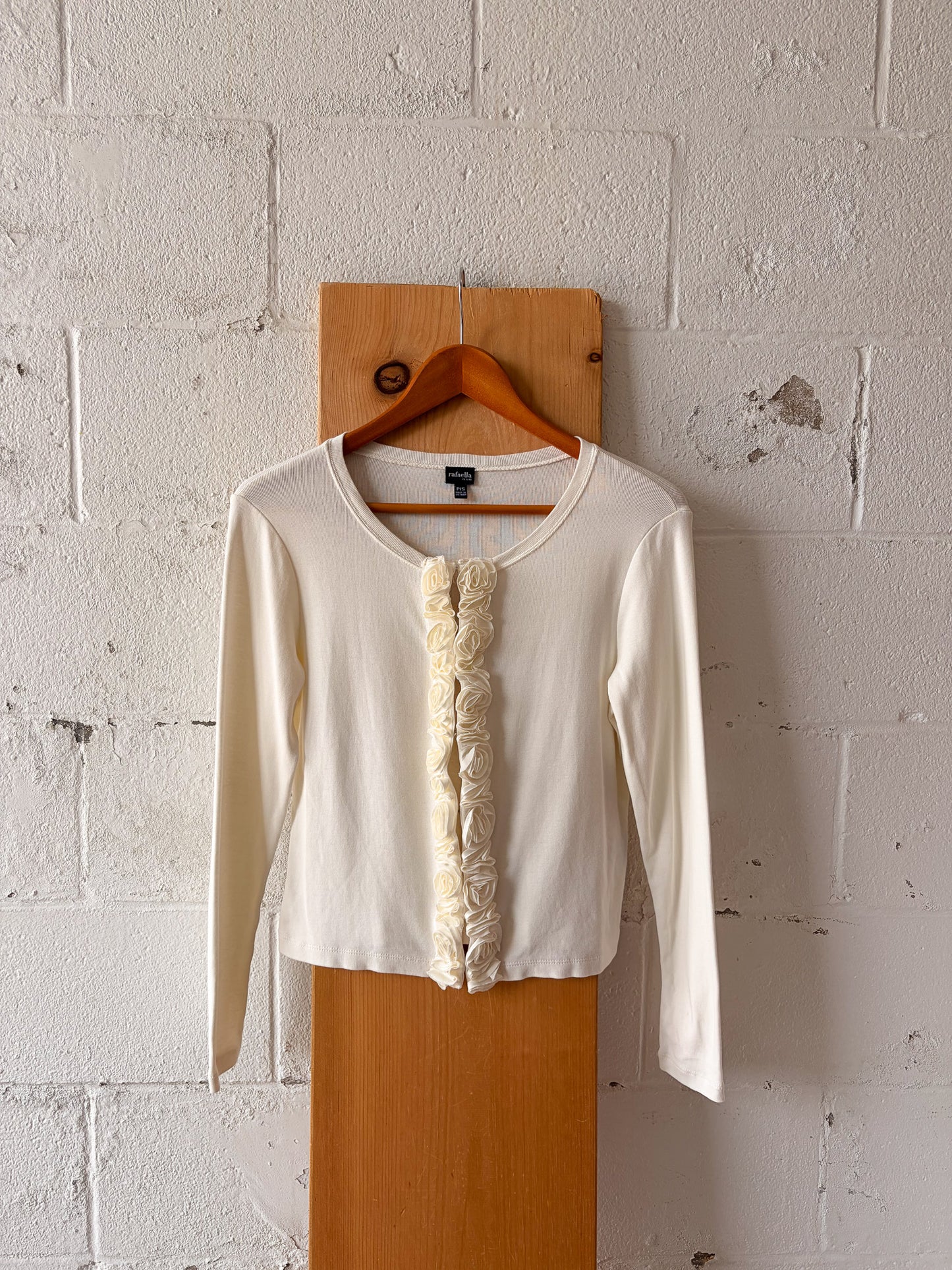 Cream Rosette Embellished Top : PS