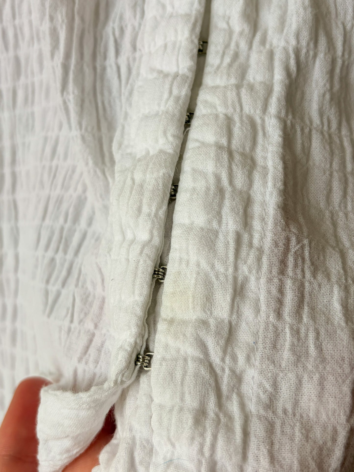 Vtg Textured White Blouse : L