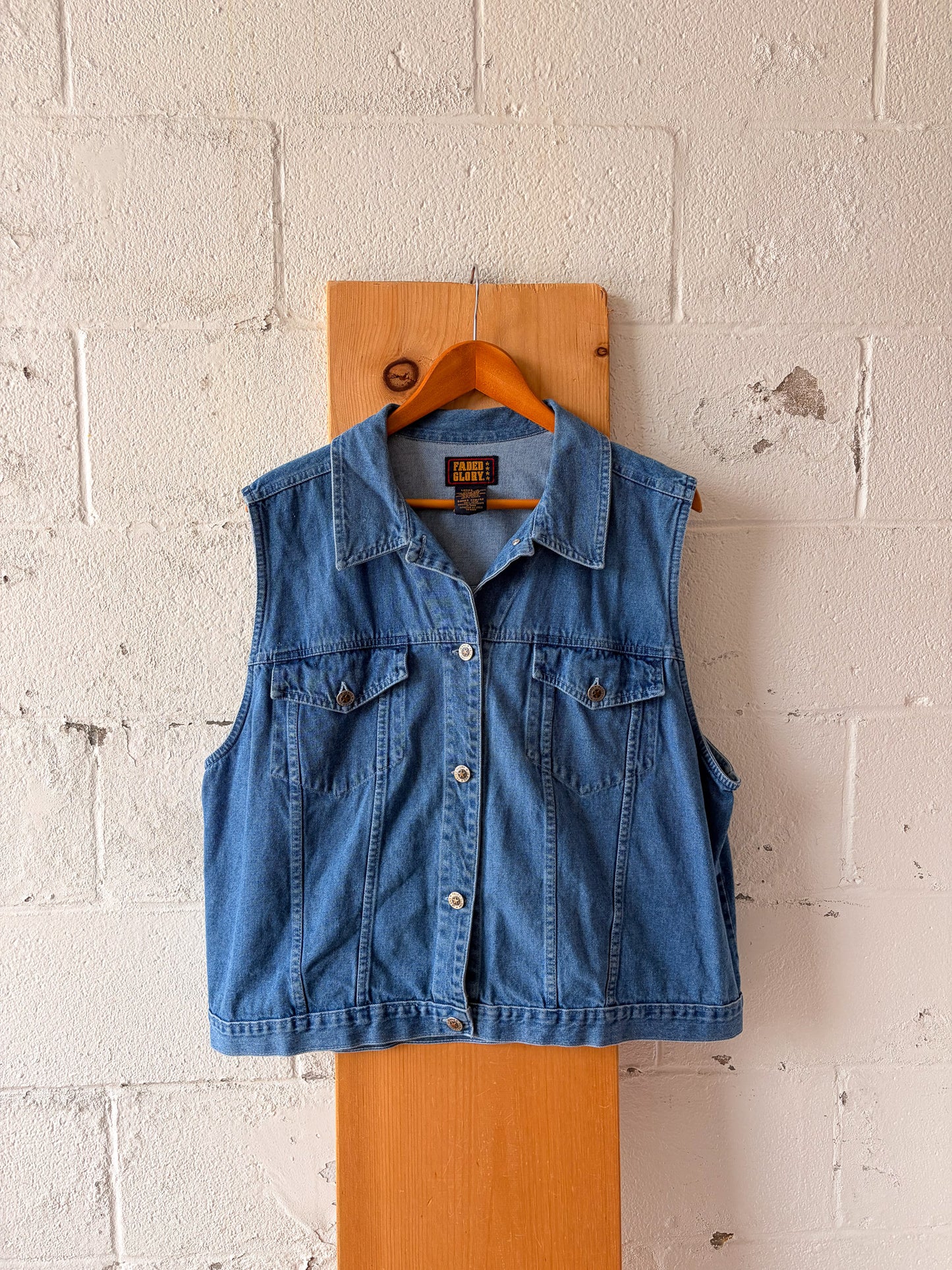 Vtg Denim Vest : 22W